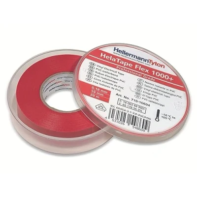 Afbeelding van HellermannTyton HelaTape Flex 1000+ 710 10604 Isolatietape Rood (l x b) 20 m 19 mm 1 stuk(s)