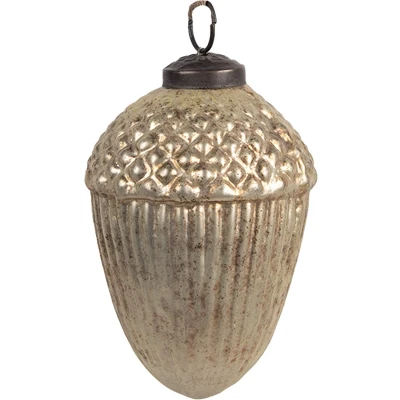 Afbeelding van Clayre &amp; Eef Kerstbal Ø 7x10 cm Goudkleurig Glas Kerstboomversiering