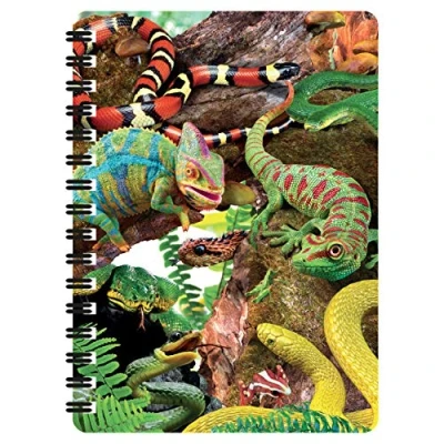 Afbeelding van 3D LiveLife Jotter Neugierige Kreaturen von Deluxebase. Lentikulares Forest A6 Spiral Notizbuch mit Recyclingpapierseiten. Kunstwerk lizenziert dem bekannten Künstler David Penfound