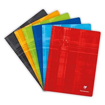 Afbeelding van Clairefontaine 63311AMZC Set van 3 Geniet Schriften 24x32cm 48 grote ruiten pagina&#039;s 90g wit papier Gelamineerde karton kaft Willekeurige kleuren