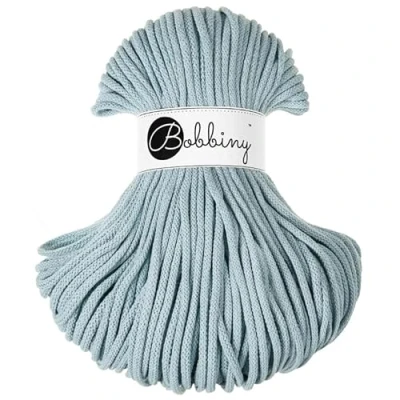 Afbeelding van Bobbiny Premium 5mm gevlochten macramé koord 100% gerecycled katoen (mistig) 50 m