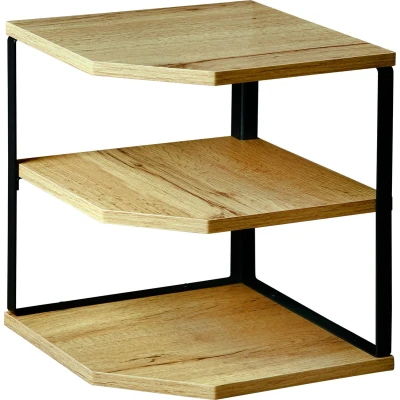 Afbeelding van Kesper Keuken aanrecht hoek etagere 2 niveaus hout/metaal organizer 26 x 28 cm Keukenhulphouders