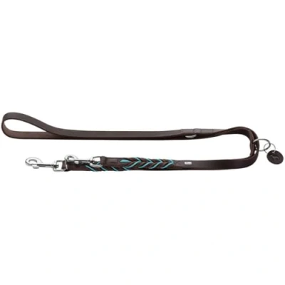 Afbeelding van Hunter Hondenriem Solid Education Cord Bruin Turquoise