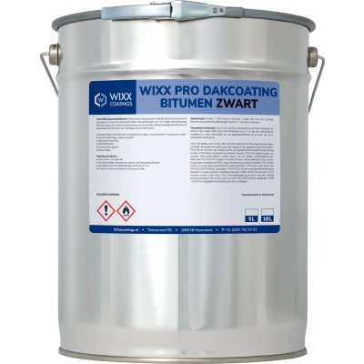 Afbeelding van Wixx PRO Dakcoating Bitumen Zwart 5L