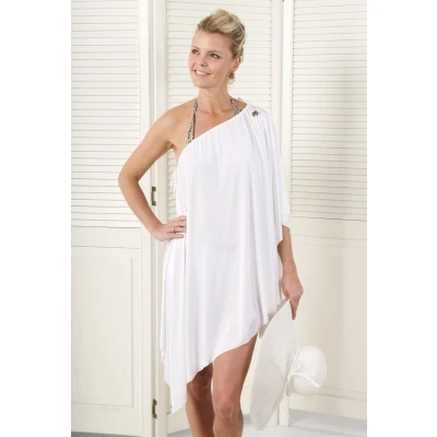 Afbeelding van Donne del Sole strandjurk Sierra Wit Strandrok Strapless Off shoulder