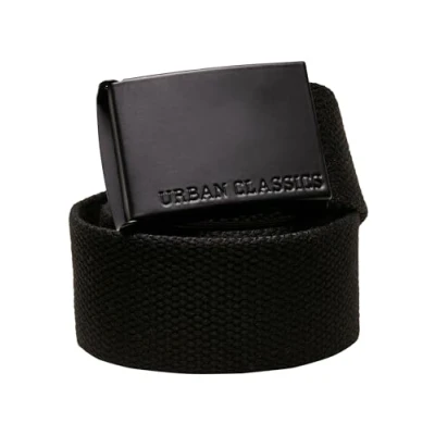 Afbeelding van Urban Classics Unisex traploze canvas riem met metalen sluiting voor dames en heren in vele verschillende kleuren, zwart, L/XL