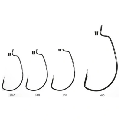 Afbeelding van Spro Worm Ewg Hooks Sil Stopper Black # 1/0 Vishaak