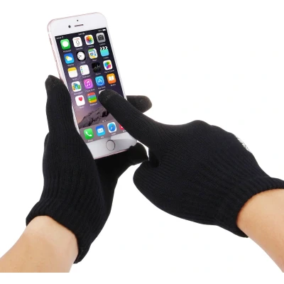 Afbeelding van Handschoen met vingers one size zwart Heren en Dames Touchscreen