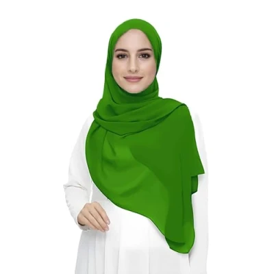 Afbeelding van Premium Chiffon Hijab Hoofd Sjaal Wrap Voor Moslim Vrouwen Lichtgewicht (Appelgroen)