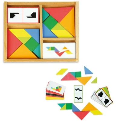Afbeelding van Vilac 6061 Tangram in 2 delige set voor kinderen vanaf 5 jaar