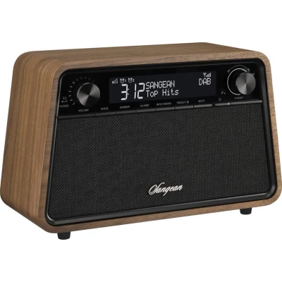 Afbeelding van Sangean Premium Wooden Cabinet WR 201 Radio DAB+, FM Bluetooth, AUX, Wekfunctie Walnoot