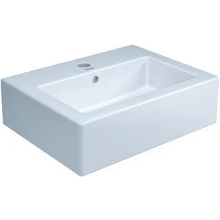 Afbeelding van Duravit Vero fontein onderzijde geslepen 45x35cm met kraangat en overloop wit