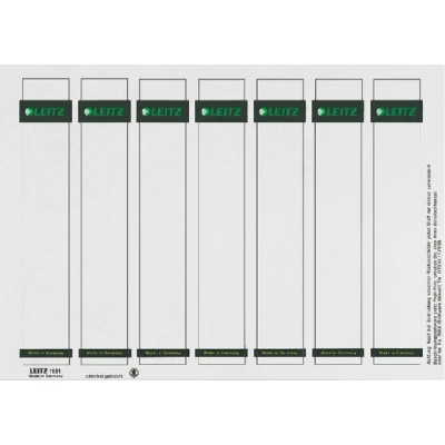 Afbeelding van Rug insteekkaart Leitz smal/kort 31x190mm wit