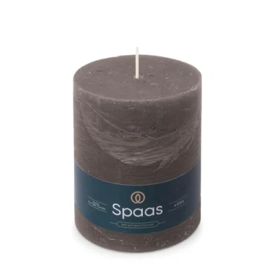 Afbeelding van Spaas Rustieke Pillarkaars 100/130 mm 95u donkergrijs
