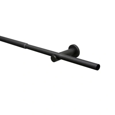 Afbeelding van GARDINIA gordijnroedeset Sol, 1 rail, complete stijlset incl. bevestigingsmateriaal, uitschuifbare gordijnroede, Ø 16/19 mm, 120 210 cm, metaal, zwart nikkel