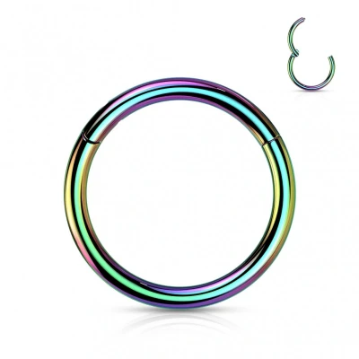 Afbeelding van piercing titanium ring regenboog kleur 0.8X10mm