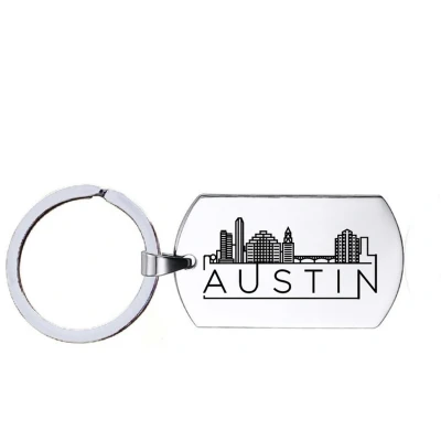 Afbeelding van Sleutelhanger RVS Skyline Austin