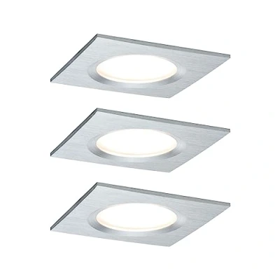Afbeelding van Paulmann LED inbouwlamp voor badkamer Set van 3 stuks 18 W Aluminium (gedraaid)
