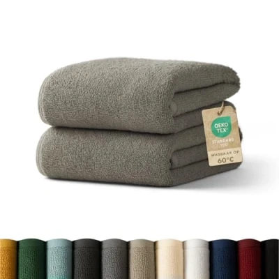 Afbeelding van Blumtal handdoekenset 2 handdoeken 50x100 zacht en absorberend, 100% katoen, Oeko Tex 100 gecertificeerd, grijs