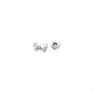 Afbeelding van TFT Oorknoppen Hart Zirkonia Zilver Gerhodineerd Glanzend 6 mm x 6.5
