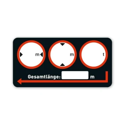 Afbeelding van Hin_546 Notitiesticker, voertuigafmetingen: lengte x breedte hoogte gewicht, 10 5 cm, zelfklevend, beschrijfbaar, zwart