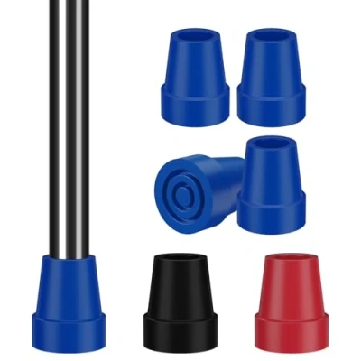Afbeelding van supregear Kruktips 19 mm 4 Pack Robuuste Rubberen Vervangcaps, Anti Slip Staalversterkte Tips voor Krukken en Krukken, Blauw