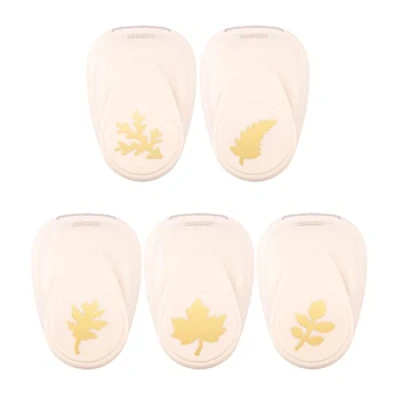 Afbeelding van Vaessen Creative Stanzer Set motiefponsen herfst 5 stuks gekleurd papier en knutselmateriaal tot 250 g/m² voor knutselen met scrapbooking, wit goud