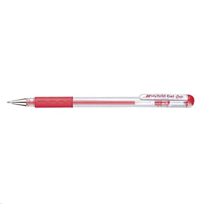 Afbeelding van Pentel Hybrid gel inktroller, 0,6 mm punt, 0,3 lijnbreedte, zwart 12er Pack rood
