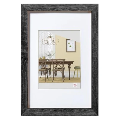 Afbeelding van Walther Design Fiorito Efx040D Houten Fotolijst, Donkergrijs, 30 X 40 Cm, Met Kunstglas En Passe Partout