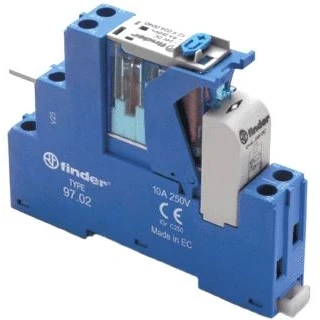 Afbeelding van Finder interfacerelais voet relais moduul clip schroefaansluiting 2x wissel 8a 250vac spoel 230vac contact agni led varistor 4c 02 8 230 0060