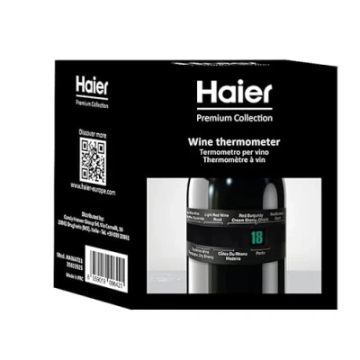 Afbeelding van Haier Wijnthermometer van roestvrij staal: snel en nauwkeurig aflezen de temperatuur in 30 seconden, zonder batterij, eenvoudig te bedienen om wijn optimaal serveren, temperatuurweergave