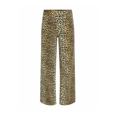 Afbeelding van Y.A.S high waist jeans YASLEONORA met panterprint bruin