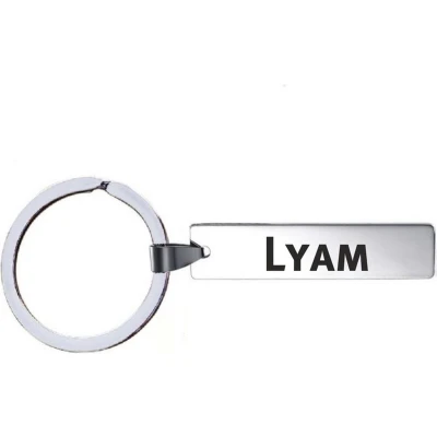 Afbeelding van Sleutelhanger Met Naam Lyam RVS