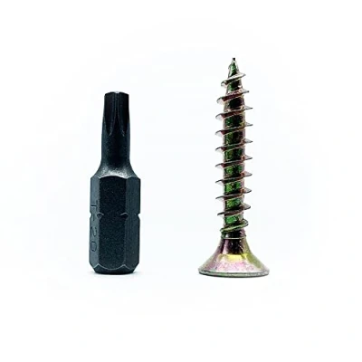Afbeelding van DOJA Barcelona Houtvertragende Schroeven met Torx bits 100 Houtschroeven 4x40mm + 1 T20 Bit Verzonken kop Gegalvaniseerd staal Set Tip