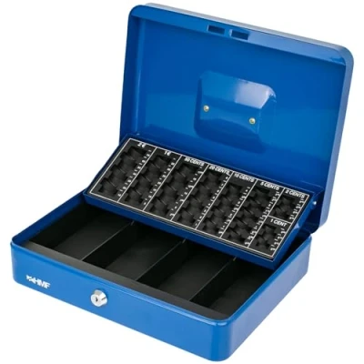 Afbeelding van HMF 4215 05 geldcassette, afsluitbaar met telbord, 30,5 x 24 8,5 cm, blauw