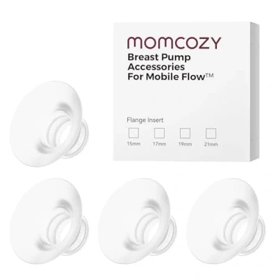Afbeelding van Momcozy mobiele stroom M9 Upgrade 19 mm flens insert, originele borstkolf vervangende accessoires, 4 stuks (19 mm)