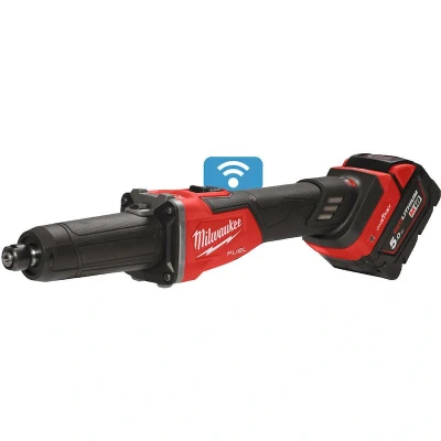 Afbeelding van Milwaukee M18 FDGROVB 502X FUEL ONE KEY rechte slijpmachine set (2x 5,0Ah accu) in HD Box