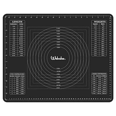 Afbeelding van Webake Siliconen Bakmatten Antikleef Rolling Gebak Snijmat Herbruikbare Bakplaten voor Deegkoekjes Macarons Brood Pizza Cake 50cm x 40 cm Grijs Fondantvel