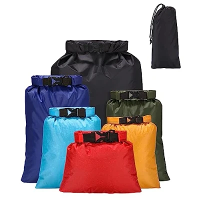 Afbeelding van Jissta 6 stuks waterdichte tas voor buiten, droogzak, 1,5/2,5/3/3,5/5/8 l zakken en lange verstelbare schouderriemen, kajakken, wandelen, kamperen, Kleur, Extra