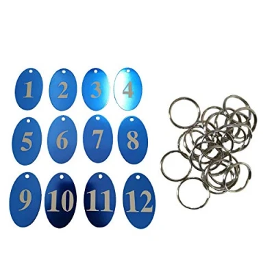 Afbeelding van Sourcemall Aluminiumlegering genummerde tags met sleutelring (blauw, 1 25)