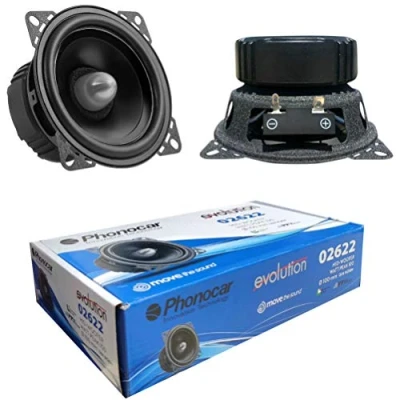 Afbeelding van 2 PHONOCAR 02622 mid bass woofer luidsprekers 10,00 cm 100 mm 4&quot; 50 watt rms max impedantie 4 ohm 92 db spl autodeur auto zwart, per paar