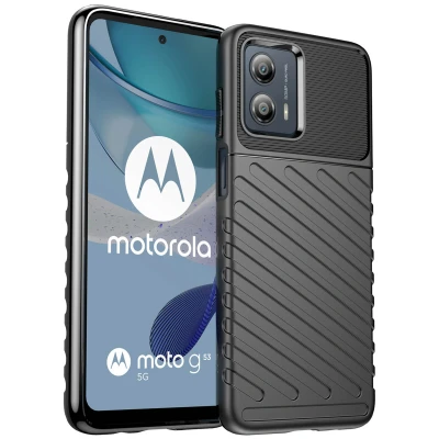 Afbeelding van Motorola Moto G53 Hoesje Siliconen en TPU (zacht) iMoshion Softcase/Backcover Zwart Telefoonhoesje Shockproof/Valbescherming