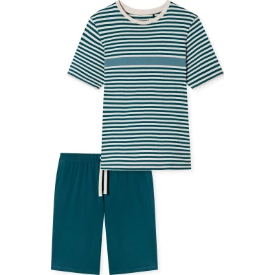 Afbeelding van Schiesser Rundhals Casual Pyjama, Heren, Maat: 50, Jeansblau
