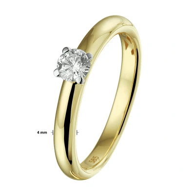 Afbeelding van Trendjuwelier huiscollectie Ring Diamant 0.25ct H SI Bicolor Goud