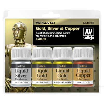 Afbeelding van Model Color Liquid Gold Set 4 colors 35ml 70199