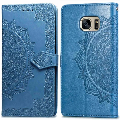Afbeelding van Samsung Galaxy S7 Hoesje Kunstleder iMoshion Bookcase Turquoise Telefoonhoesje