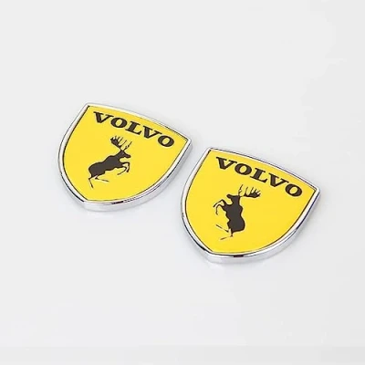 Afbeelding van logo auto embleem voor Volvo 3D, badge letters woord sticker, teken sticker stickers,A Gold