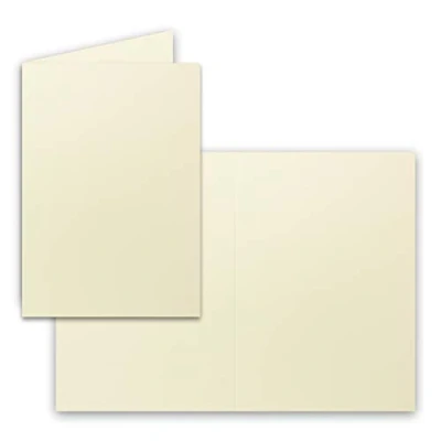 Afbeelding van FarbenFroh Vouwkaarten, 25 stuks, vanille, blanco, dubbele kaarten, afmetingen 12 x 17 cm, zeer vormvast, geschikt voor printers