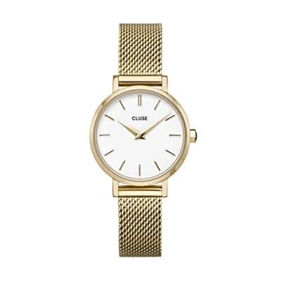 Afbeelding van CLUSE CW0101211001 Horloge LA Boheme Petit Mesh goudkleurig wit 28 mm