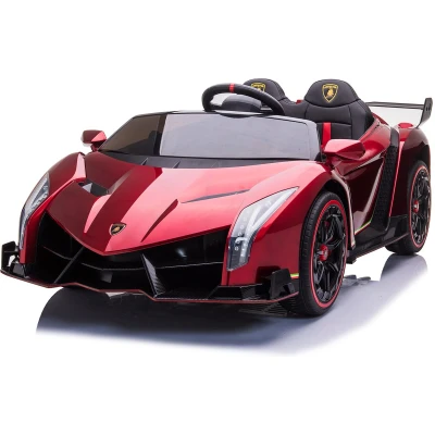 Afbeelding van Lamborghini Veneno 12V 2 Persoons Kinderauto Metallic Rood